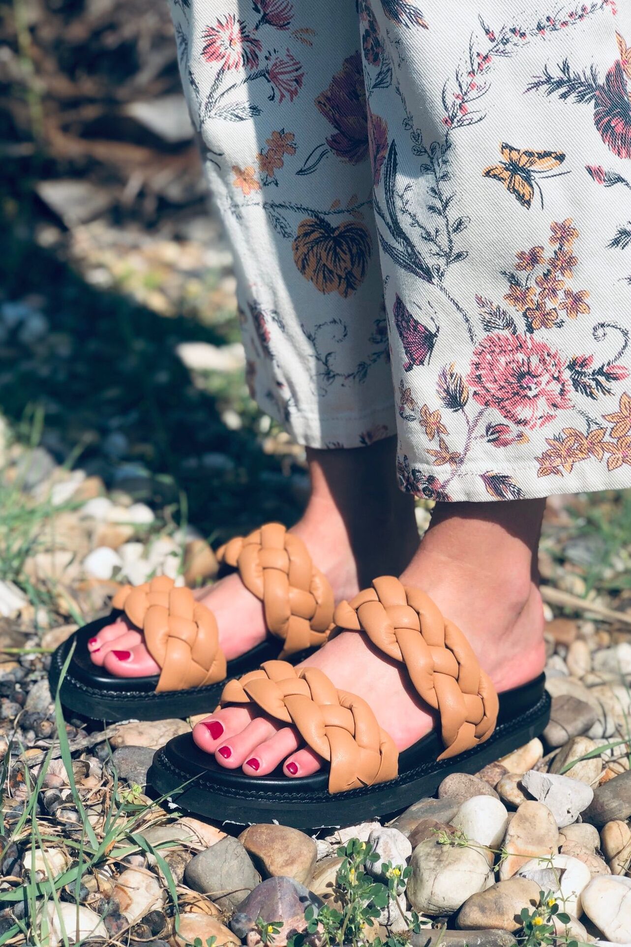 Sandalia Trenzada Cognac