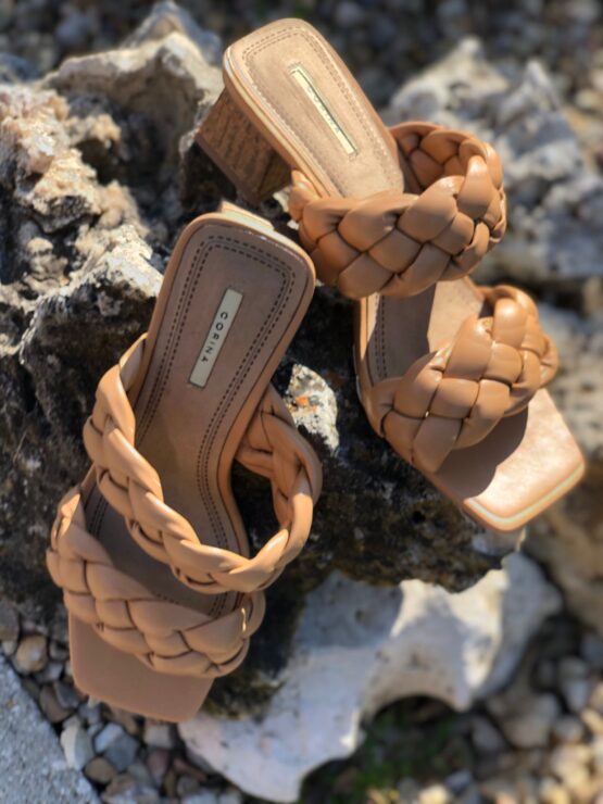 Sandalias Doble Trenzado Camel - Imagen 2