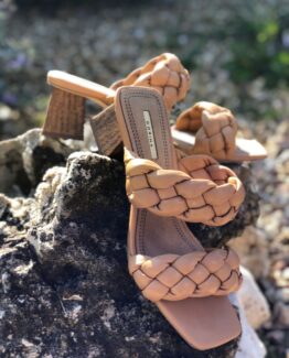 Sandalias Doble Trenzado Camel