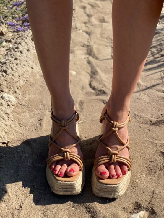 Sandalias Cuña Beige - Imagen 3