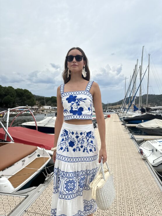 Conjunto Positano bordado azul - Imagen 6