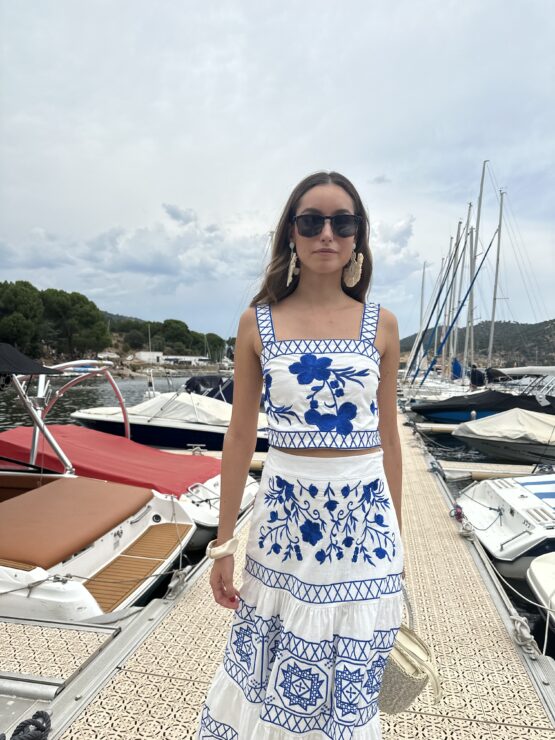 Conjunto Positano bordado azul - Imagen 5