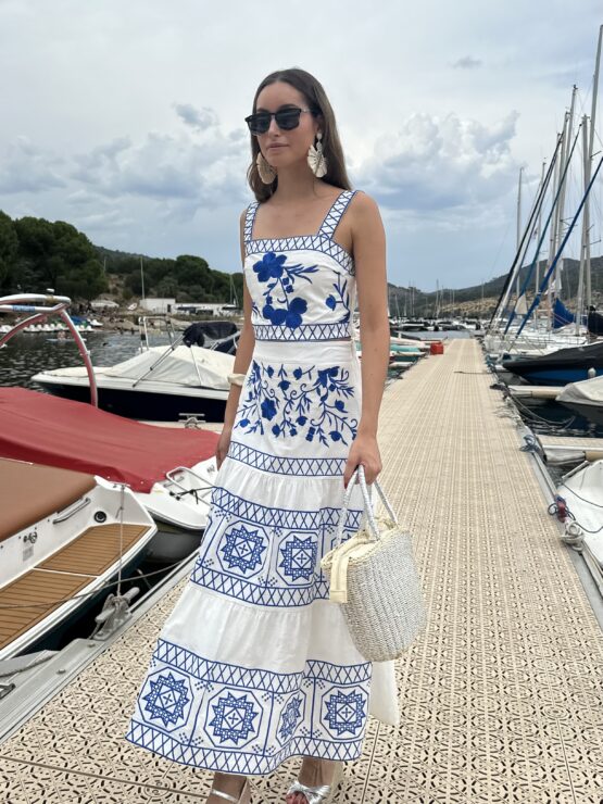 Conjunto Positano bordado azul - Imagen 4