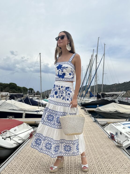Conjunto Positano bordado azul - Imagen 3