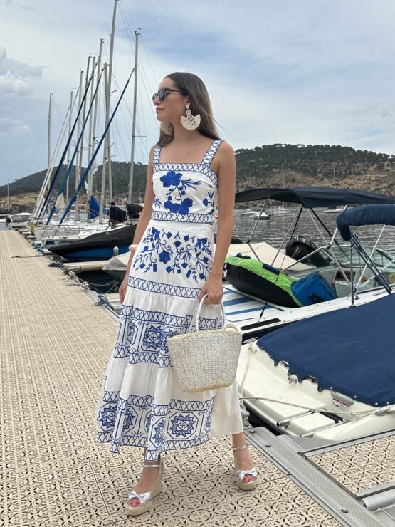 Conjunto Positano bordado azul - Imagen 2