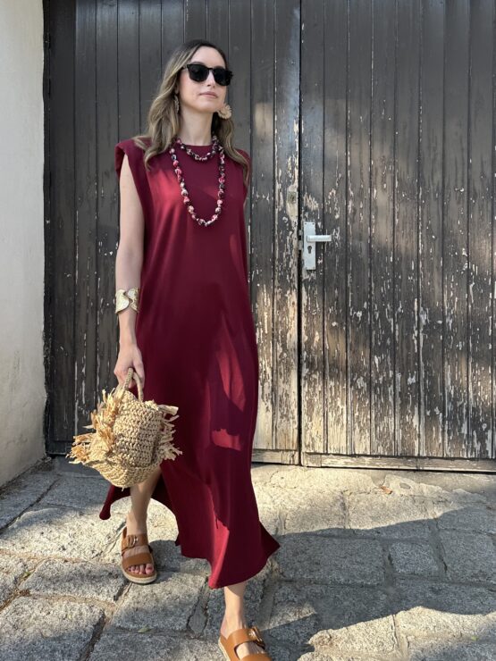 Vestido Valentina burgundy - Imagen 2