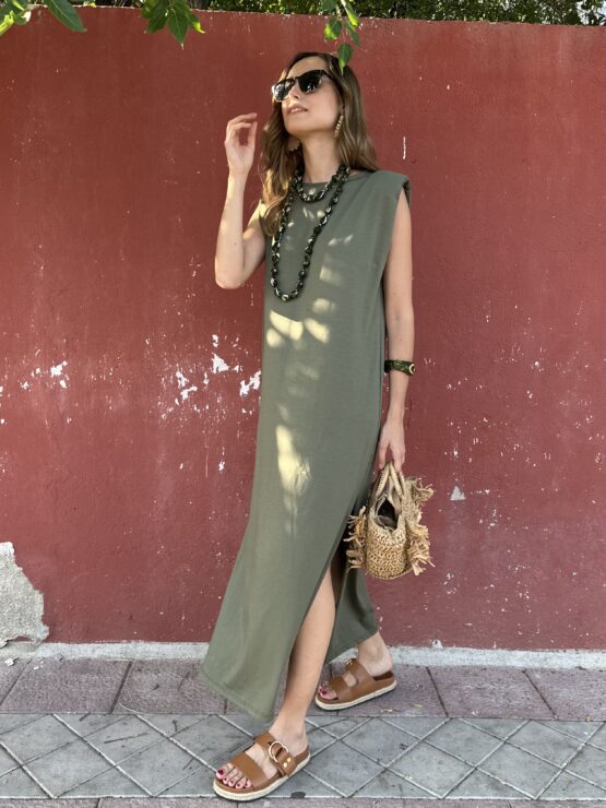 Vestido Valentina khaki - Imagen 2