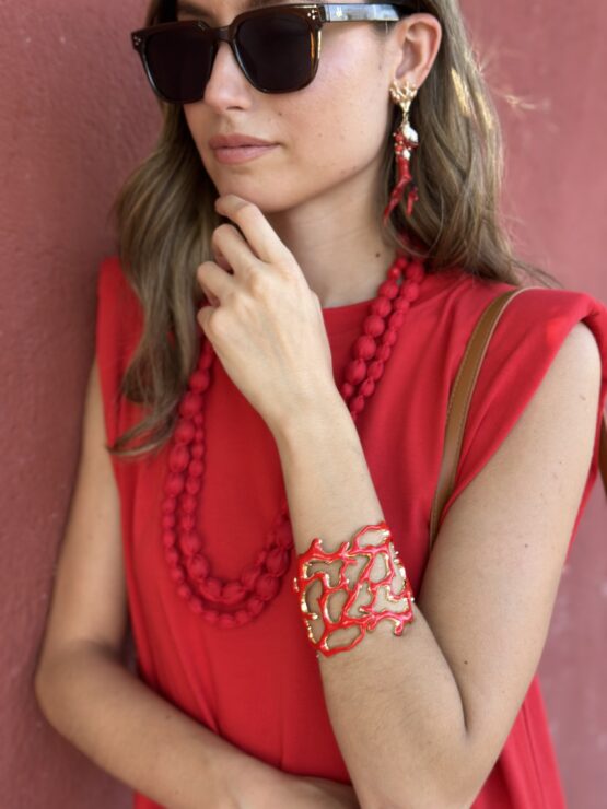 Brazalete corales rojo - Imagen 2